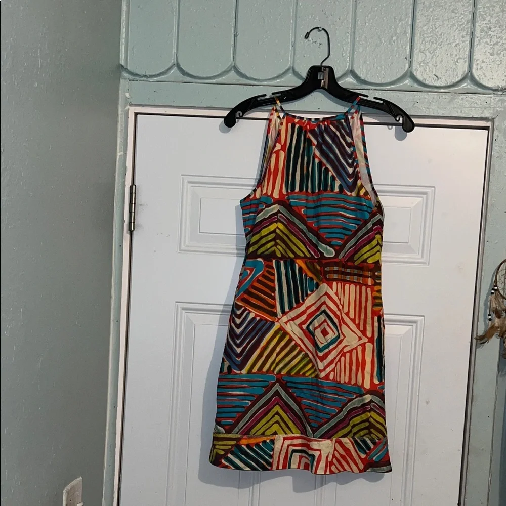 J. Crew Multicolor Geometric Print Midi Dress